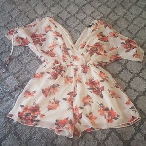 Plus white floral romper